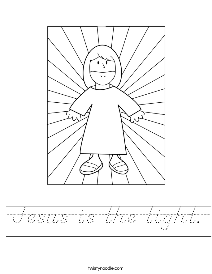 Jesus is the light. Worksheet