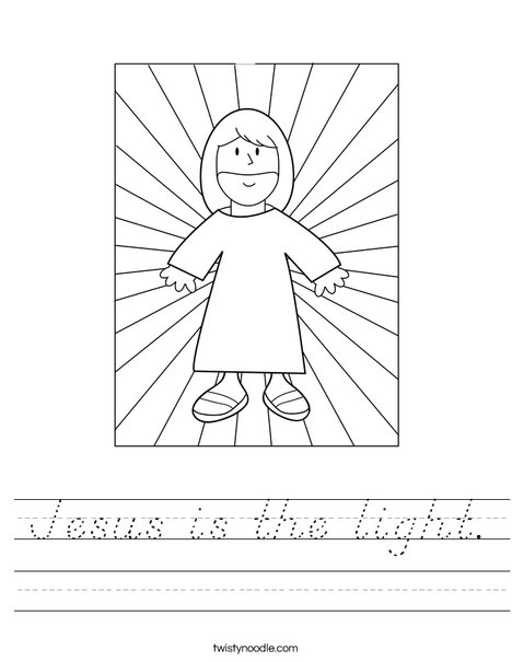 Jesus with Light Worksheet