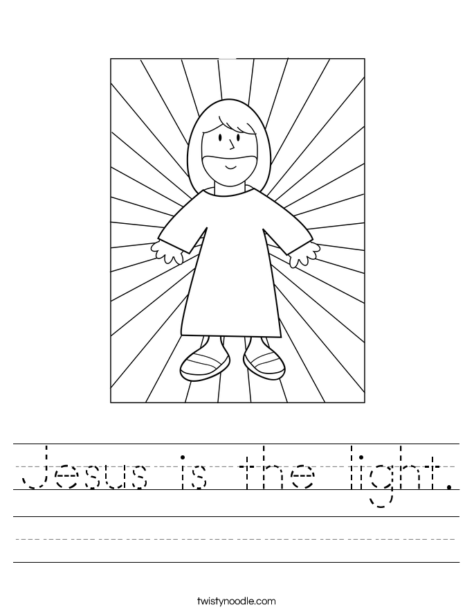 Jesus is the light. Worksheet