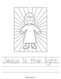 Jesus is the light. Worksheet