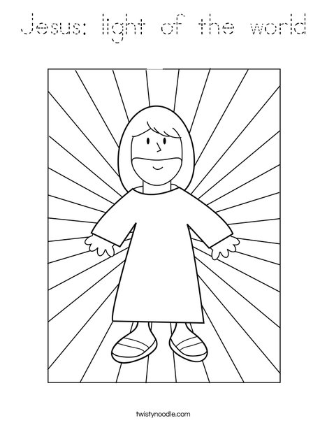 Jesus with Light Coloring Page