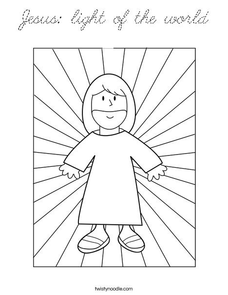 Jesus with Light Coloring Page