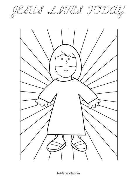 Jesus with Light Coloring Page