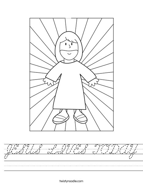 Jesus with Light Worksheet