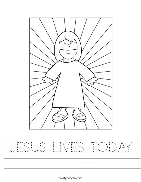 Jesus with Light Worksheet