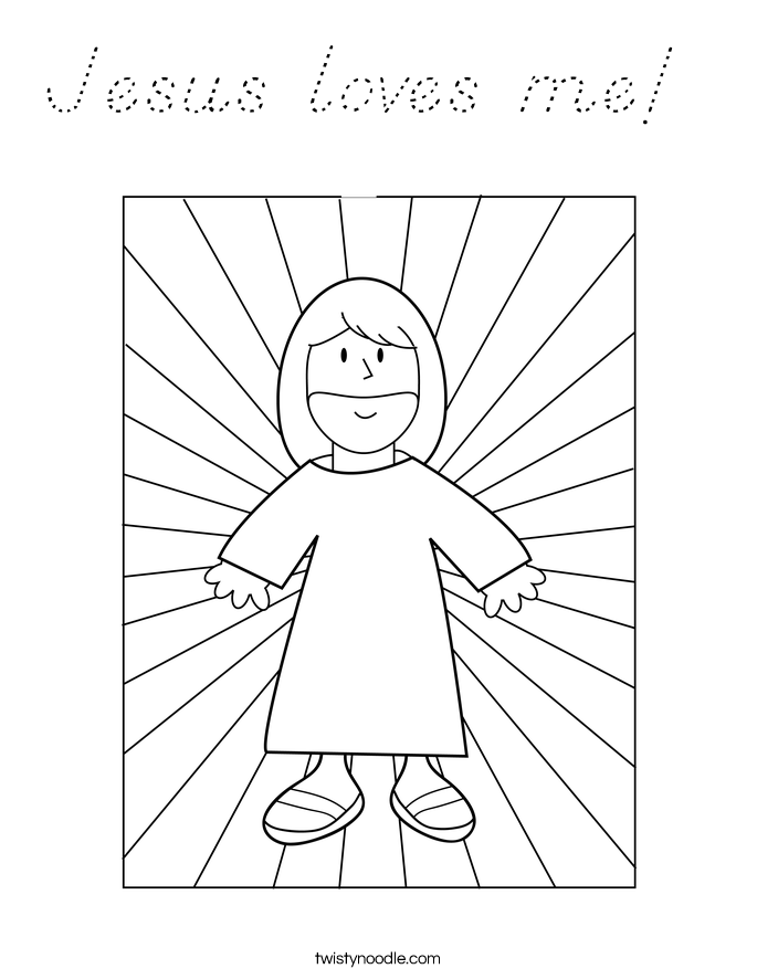 Jesus loves me!  Coloring Page