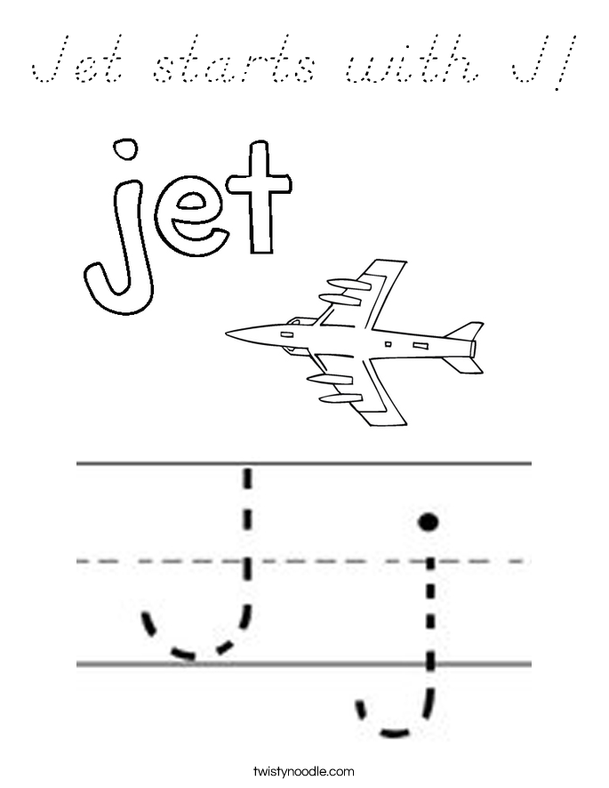 Jet starts with J! Coloring Page