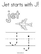 Jet starts with J Coloring Page