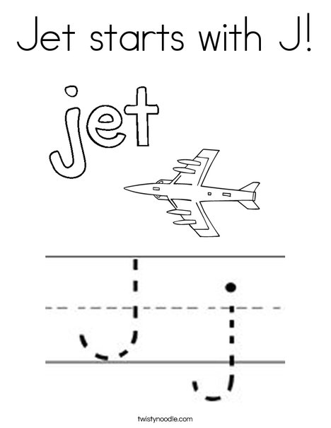 Jet starts with J! Coloring Page