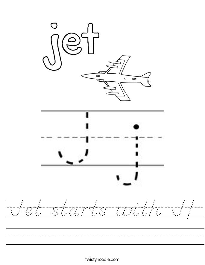 Jet starts with J! Worksheet
