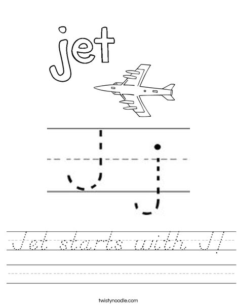 Jet starts with J! Worksheet