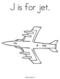 J is for jet.Coloring Page