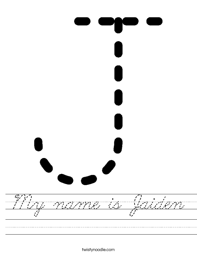 My name is Jaiden Worksheet