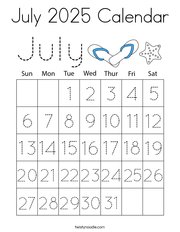 July 2025 Calendar Coloring Page