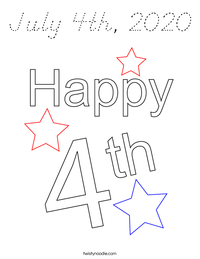 July 4th, 2020 Coloring Page