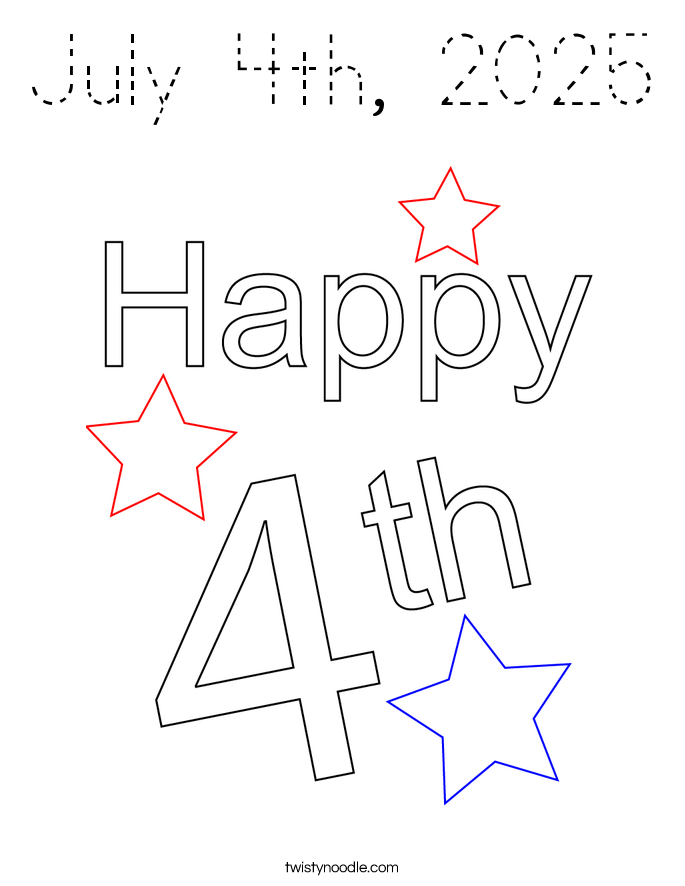 July 4th, 2025 Coloring Page
