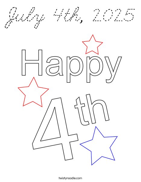 July 4th, 2019 Coloring Page