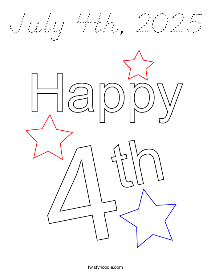 July 4th, 2025 Coloring Page