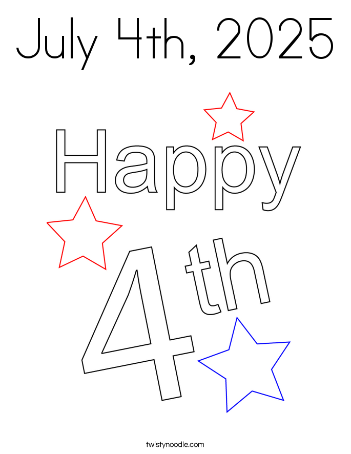 July 4th, 2025 Coloring Page