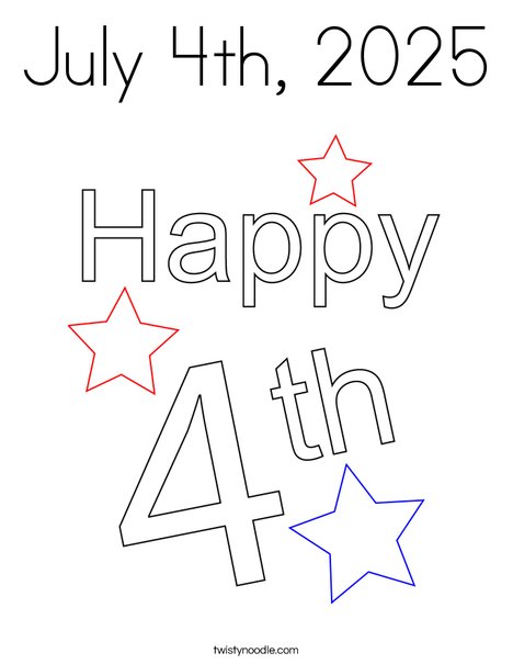 July 4th, 2019 Coloring Page
