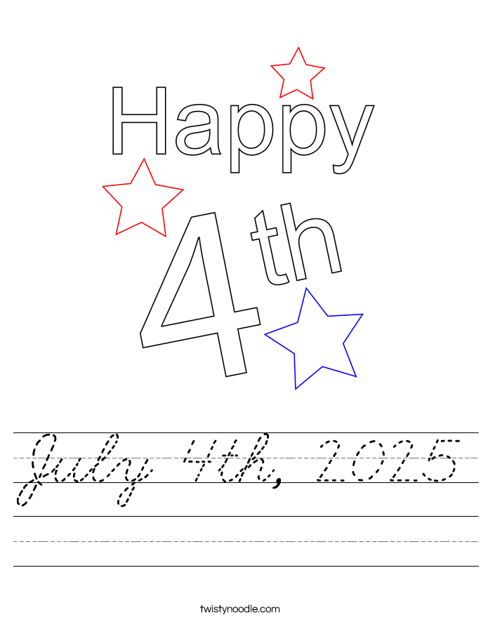 July 4th, 2025 Worksheet