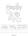 July 4th, 2025 Worksheet