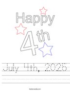July 4th, 2025 Handwriting Sheet