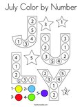 July Color by Number Coloring Page