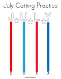July Cutting Practice Coloring Page