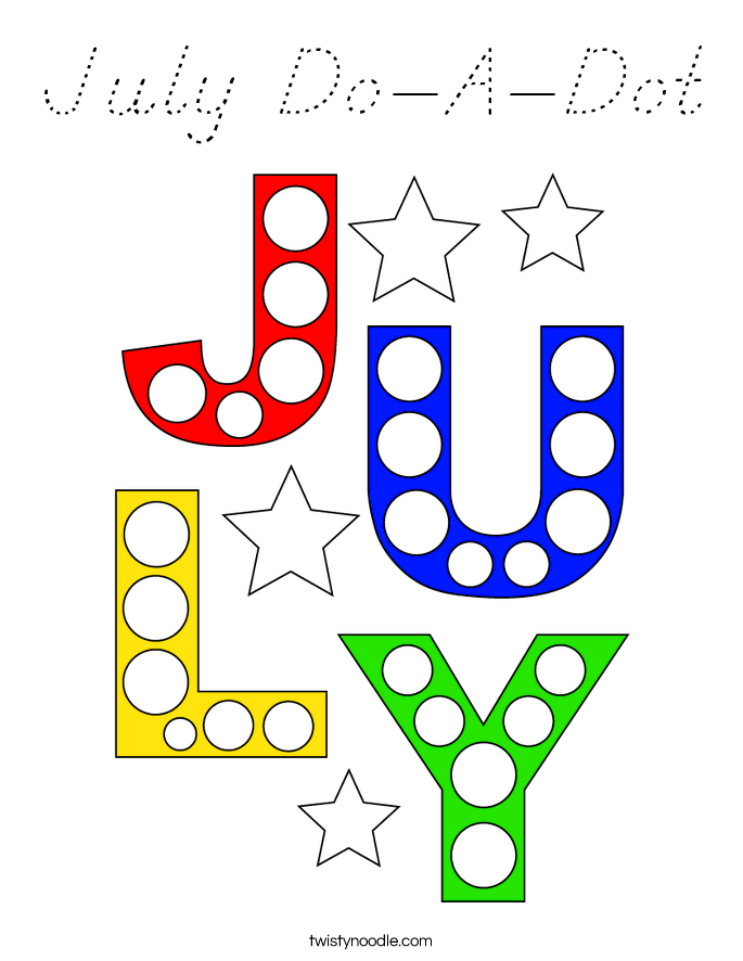 July Do-A-Dot Coloring Page