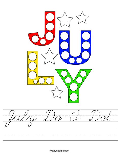 July Do-A-Dot Worksheet