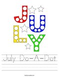 July Do-A-Dot Worksheet