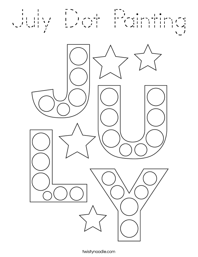 July Dot Painting Coloring Page