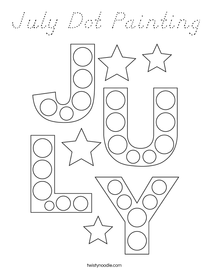 July Dot Painting Coloring Page