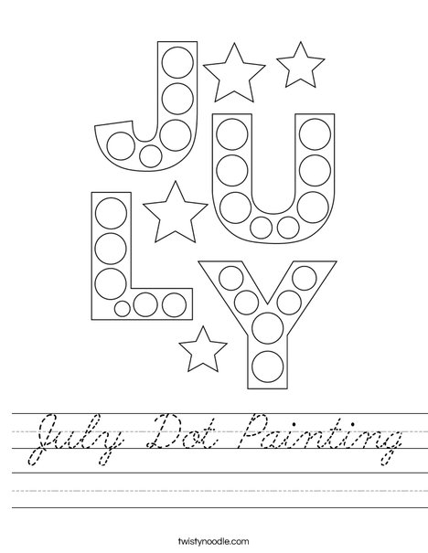 July Dot Painting Worksheet