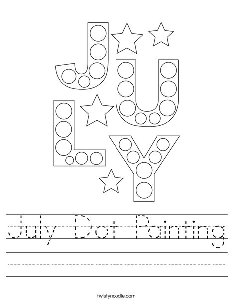 July Dot Painting Worksheet