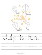 July is fun Handwriting Sheet