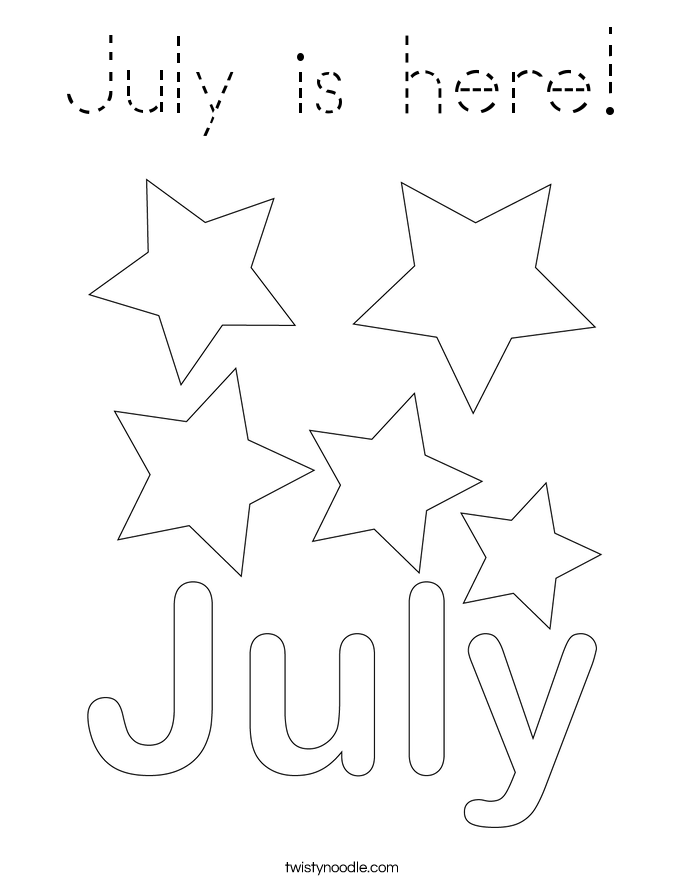 July is here! Coloring Page