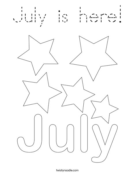 July is here! Coloring Page