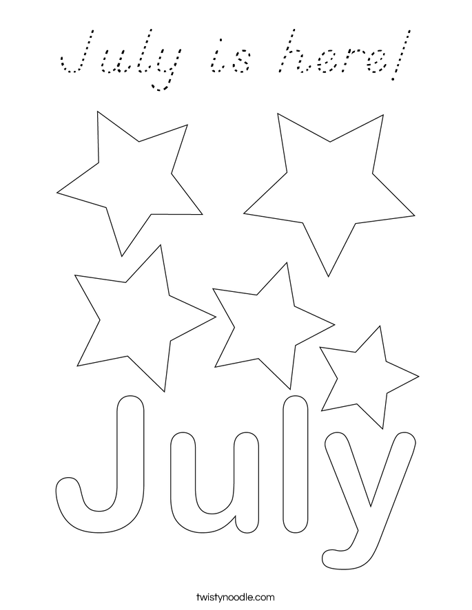 July is here! Coloring Page