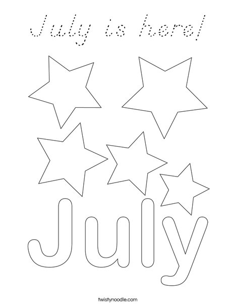 July is here! Coloring Page