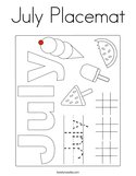 July Placemat Coloring Page
