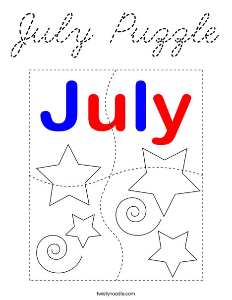July Puzzle Coloring Page