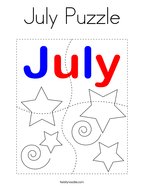 July Puzzle Coloring Page