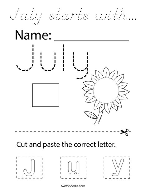 July starts with... Coloring Page