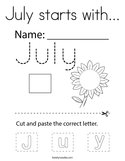 July starts with Coloring Page