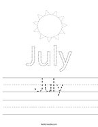 July Handwriting Sheet