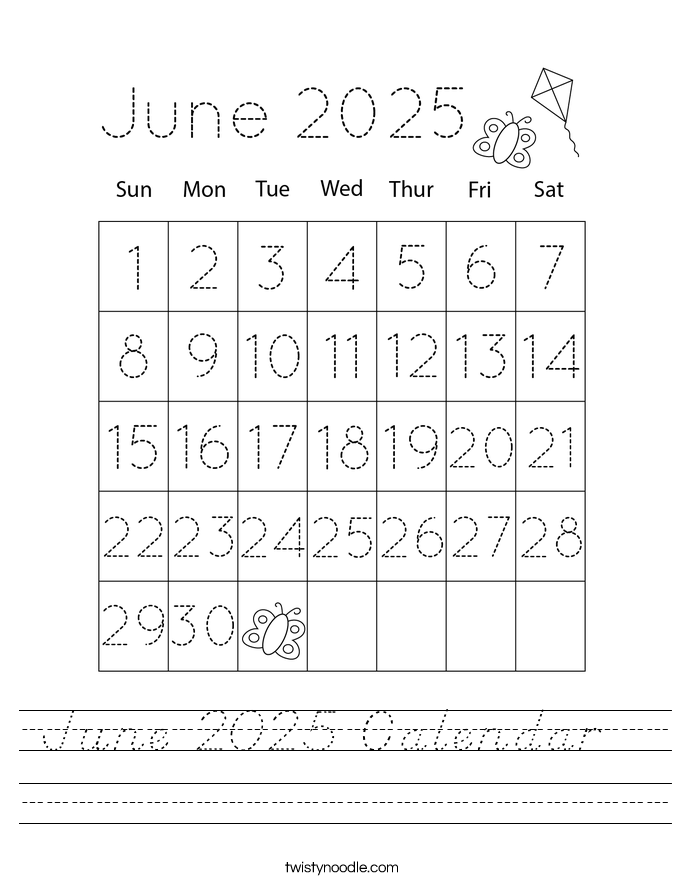 June 2025 Calendar   Worksheet