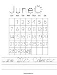 June 2026 Calendar Worksheet