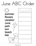 June ABC Order Coloring Page